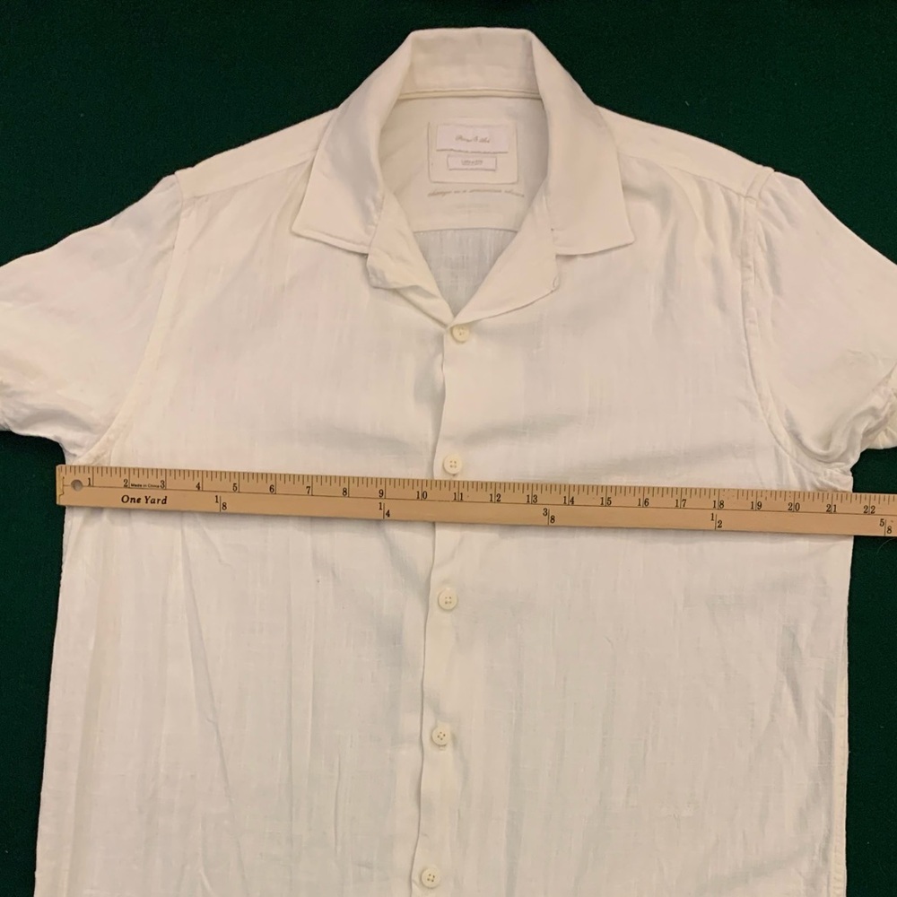 PORTER & ASH SS Linen Blend White/Cream Shirt - Picture 5 of 6